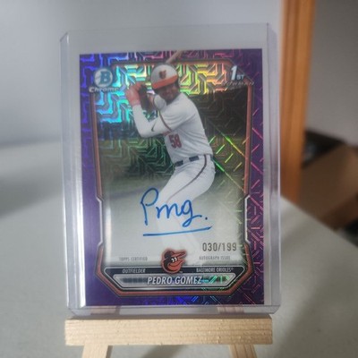 Topps 2026 Bowman Chrome 1st Bowman Purple Auto Pedro Gomez Orioles CPA-PG /199
