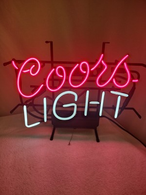 VTG Authentic COORS LIGHT Beer NEON Light Bar Sign USA Union Made