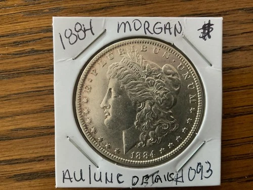 1884 Morgan Dollar high grade AU details 093