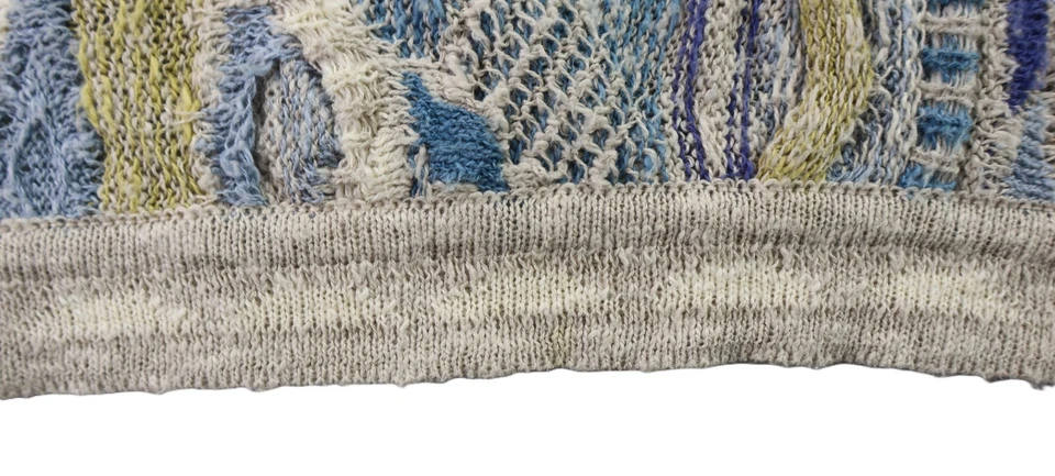 VTG COOGI US Men’s Medium Blue Cream 3D Australia Cotton Knit Sweater - Image 2 of 4