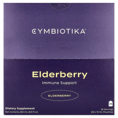 2 X Cymbiotika, Elderberry Immune Support, 26 Pouches, 0.3 fl oz (10 ml) Each