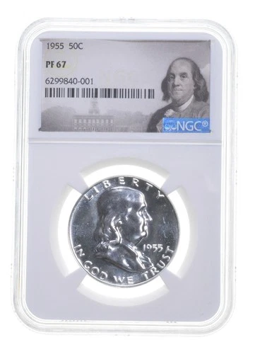PF67 1955 Proof Franklin Half Dollar NGC Graded White Coin Spot Free PR67 *5259