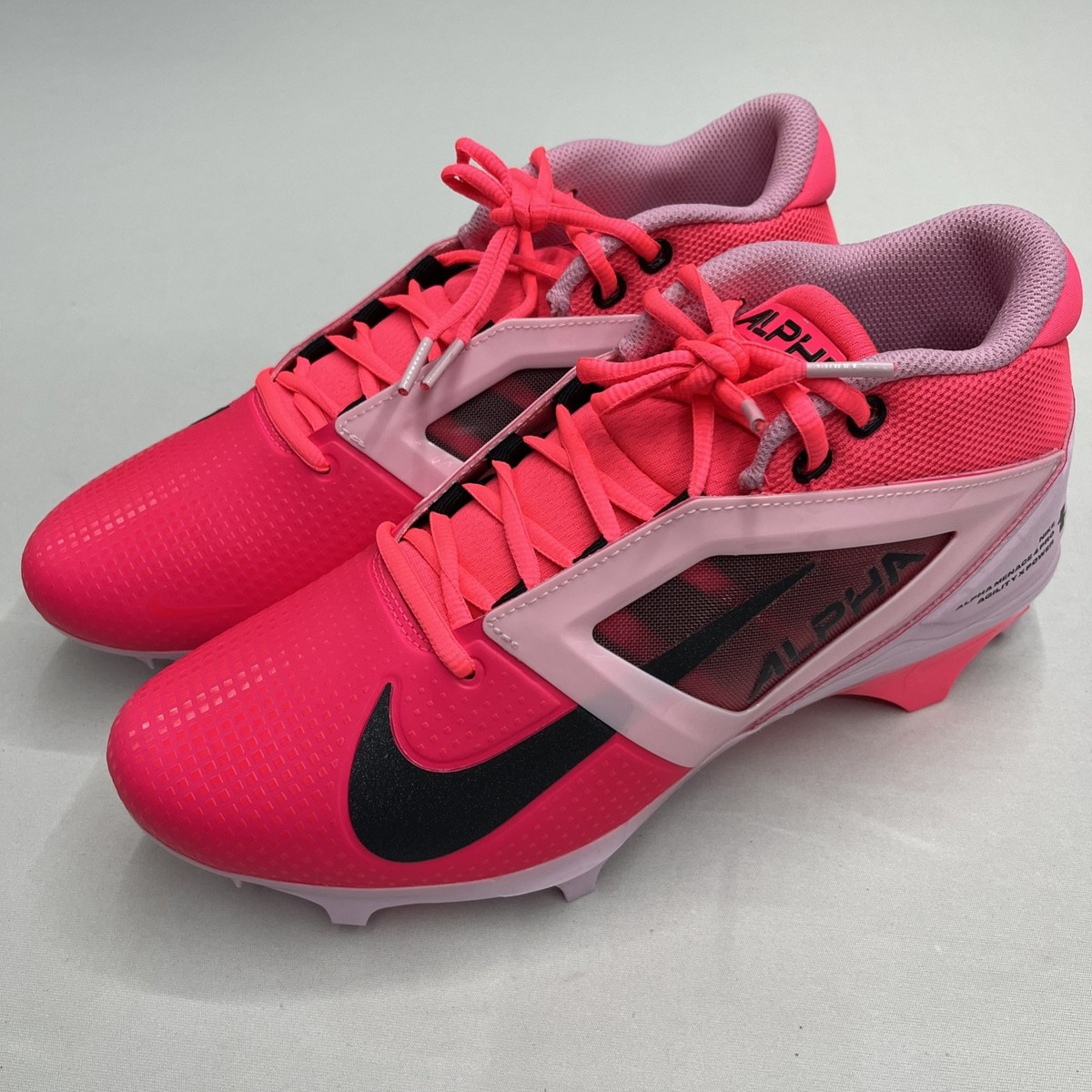 NIKE ALPHA MENACE 4 PRO NRGスパイク ピンク 28.0 Nike Men's Alpha Menace 4 Pro NRG Football Cleats Pink Size 11.5