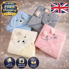 Baby Hooded Towel Cartoon Animal Soft Newborn Bath Towel Blanket Swaddle Wrap To