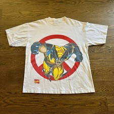 Vintage 1993 Marvel Comics WOLVERINE Xavier Institute Comic Book AOP Shirt Sz XL