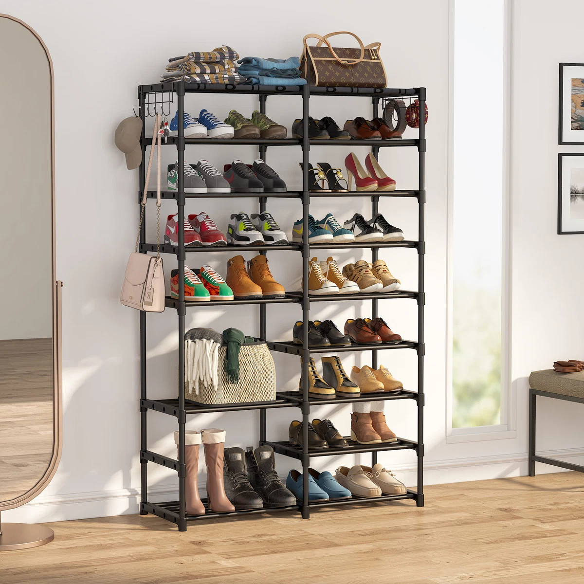 Shoe Cabinet, 9 Tiers Shoe Storage Rack, Tribesigns