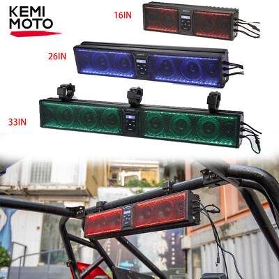 16/26/33IN Universal UTV Sound Bar RGB Light Speaker Wireless Marine Soundbar