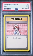 PSA 9 TRAINER BILL 91 BASE SET UNLIMITED POKEMON MINT