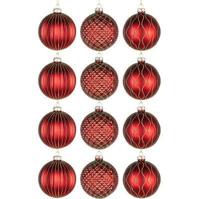 8cm Glaskugeln Christbaumschmuck Kugeln Weihnachten hängend festlich Deko 12 Stück