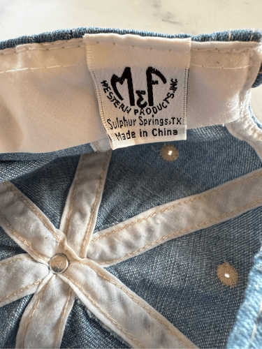 Vintage Justin boots denim hat baby unisex 1-4 year 90’s ones size fits most - Picture 6 of 6