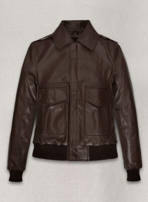 Kendall Jenner Leather Jacket #1 Bomber Leather Jacket Brown W&W Pure Lambskin