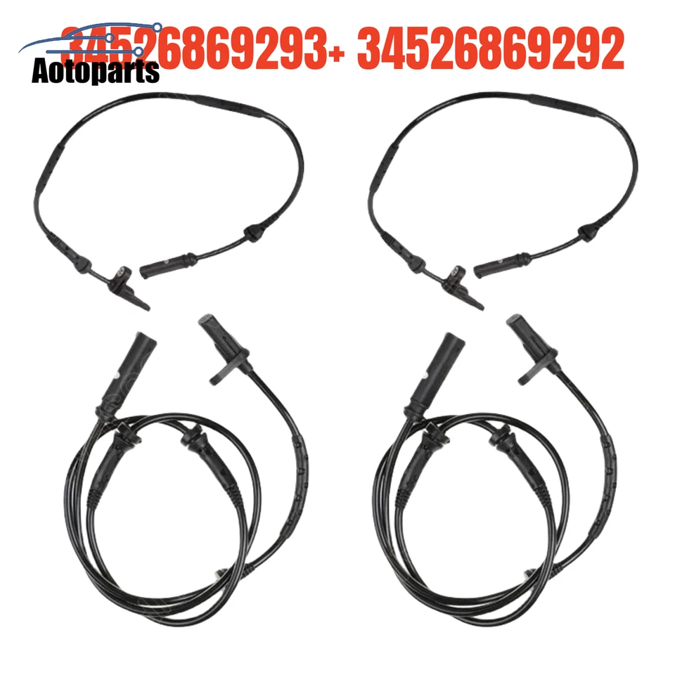 Sensor de velocidad de rueda ABS delantero y trasero 4 piezas para BMW X3 X4 F25 34526869293 Foto 2 de 4