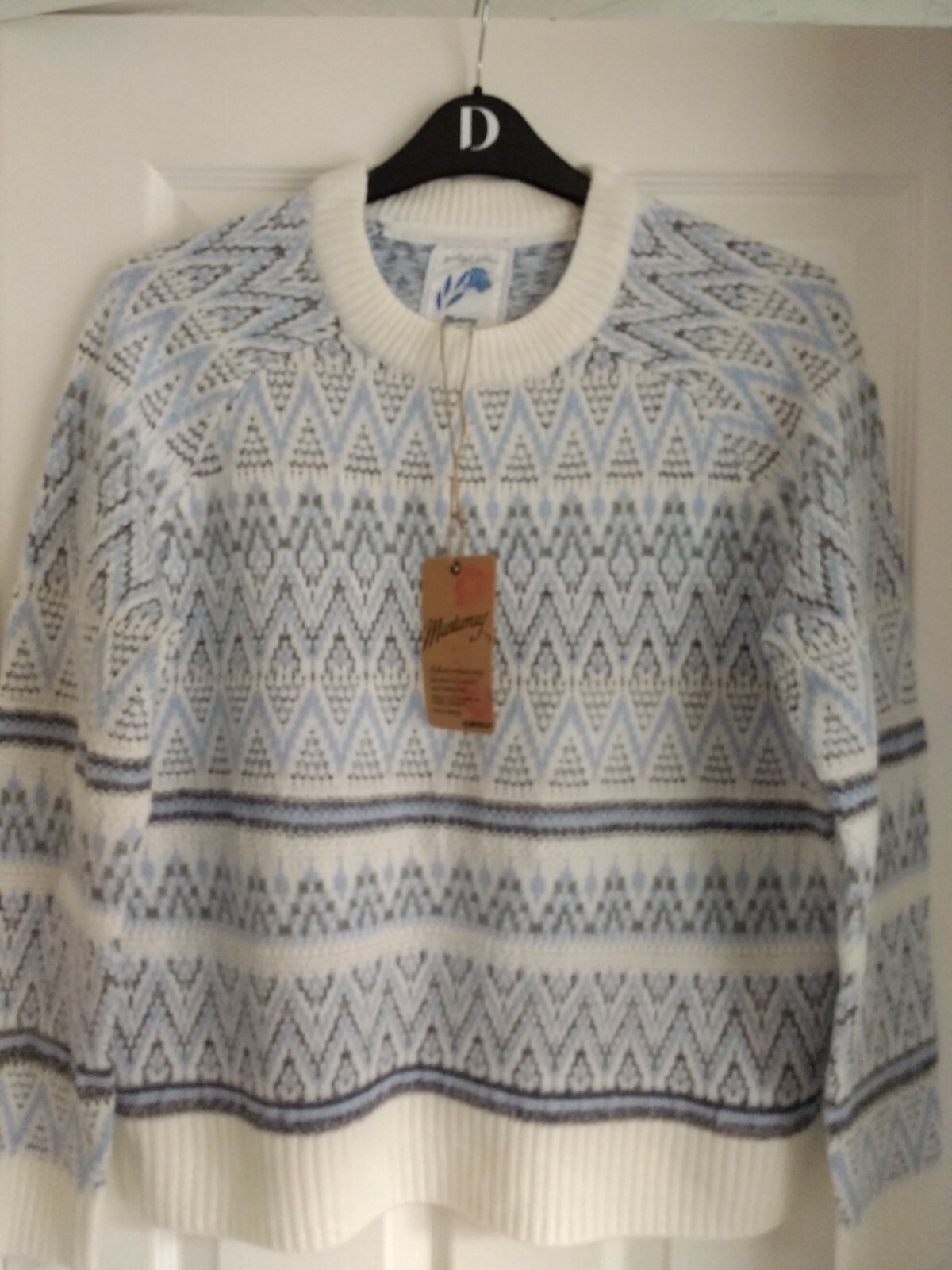 ZIG ZAG FAIR ISLE JUMPER SWEATER. UK 