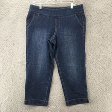 Jag Jeans Slim Fit Capri Pants Womens (Actual 35.5x 24) Blue Dark Wash Mid Rise