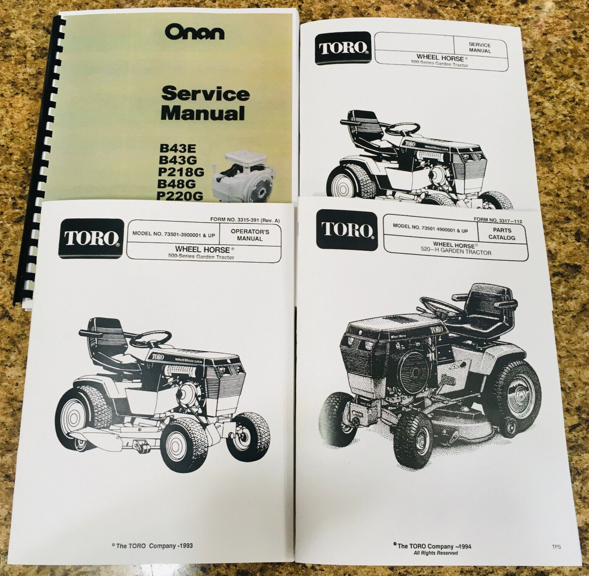 Toro Wheel Horse 520H Garden Tractor Service Parts Operators