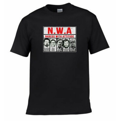 Narcos with ATTITUDE NWA El Chapo Escobar, Ochoa T-Shirt Sublimated XS-2XL
