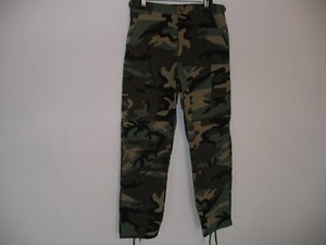 Vintage Military Hot Weather Pants Medium Long Woodland BDU B