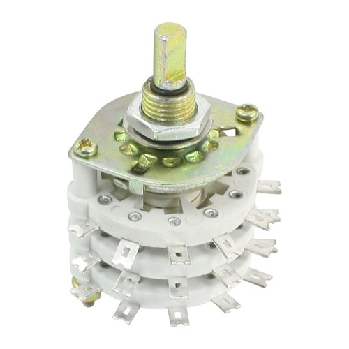 Commutateur Rotatif 4P3T - 4 Pôles 3 Positions - Arbre 6mm, Trou De Fixation 9mm - Pour Radio, électronique, Machines Industrielles - 10