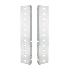 Pair Air Cleaner Brackets for Peterbilt, Stainless Steel w/ 22 Light Cutouts