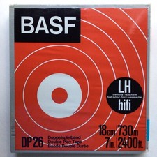 BASF DP 26 Double Play Tape LH hifi 2400ft 7in SEALED Reel to 18cm 730m Case nm
