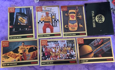 Lot set Vintage old 1993 Nascar Kodak film Racing Cars Traks Postcards pictures