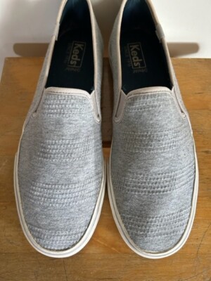 WOMENS KEDS DOUBLE DECKER SLIP ON SNEAKERS, GREY