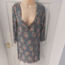 White Stuff jersey V Neck stretchy tunic Dresss Size 12