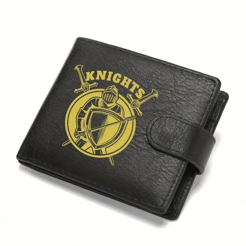 Fashion RFID Blocking Card Holder Wallet with Zipper Pocket Knight Shield Design-image