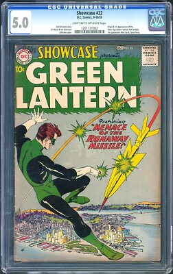 Showcase #22 CGC 5.0 DC 1959 1st Green Lantern! Silver! Hal Jordan
