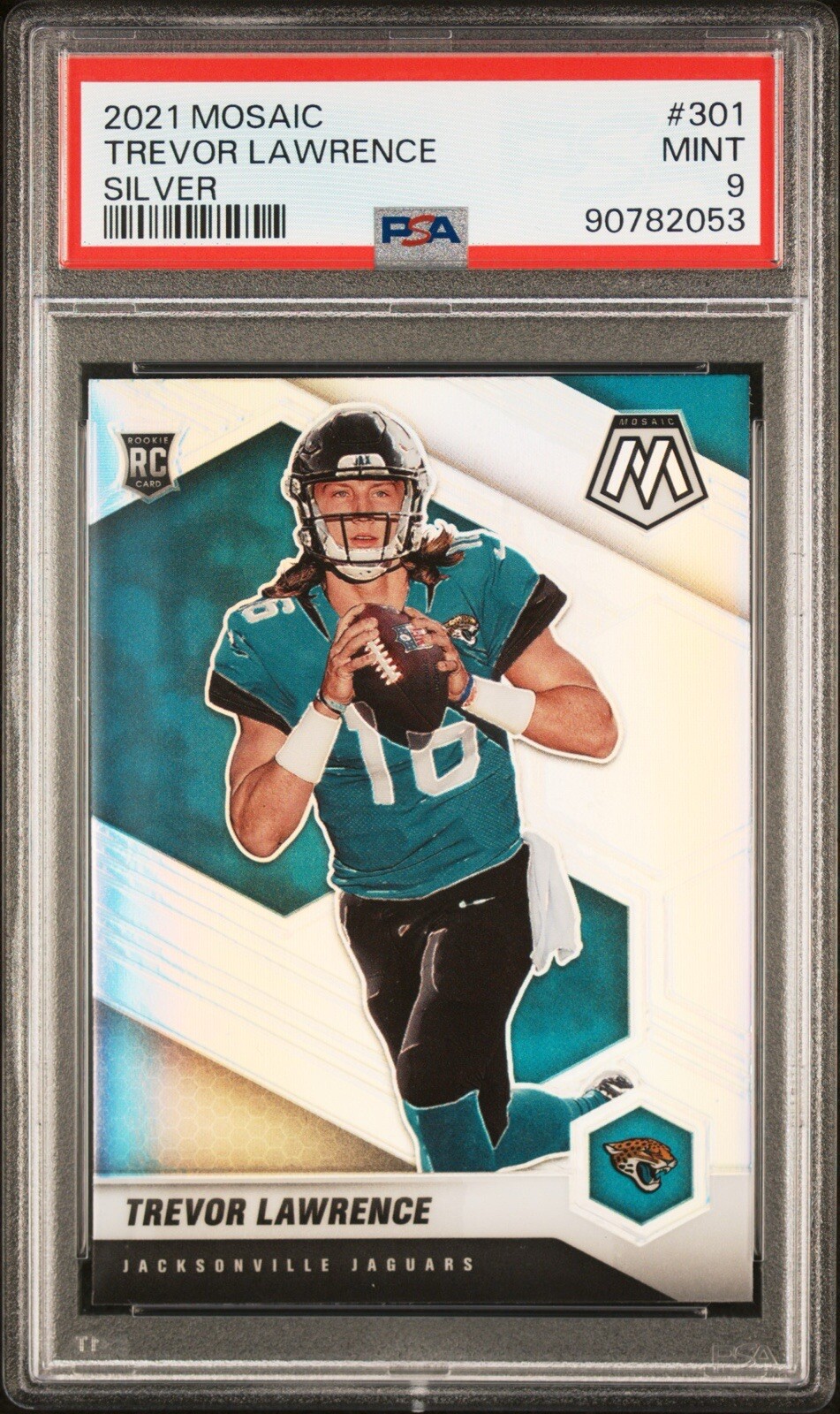 2021-22 Panini Mosaic Trevor Lawrence Silver Prizm Rookie RC #301 NFL PSA 9 Mint