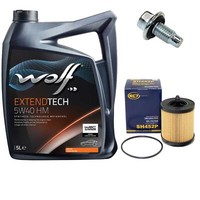 MotoröL Set 5W40 5 Liter + ÖLfilter + ÖLablassschraube FüR Fiat Croma 2.2 16V