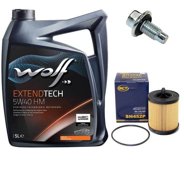 MotoröL Set 5W40 5 Liter + ÖLfilter + ÖLablassschraube FüR Fiat Croma 2.2 16V-image