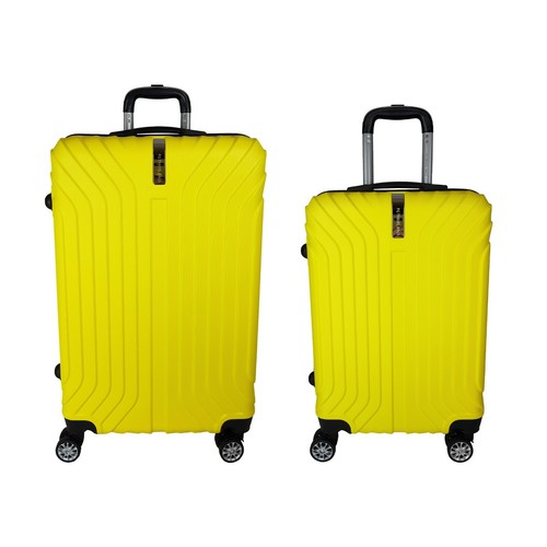 Valigia Set 2 pezzi Valigie Trolley Piccolo Medio 8 RUOTE GIALLO ABS RIGIDO  | eBay