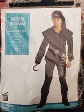 Child sz Small Dark Sea Scoundrel Pirate Halloween Costume Sash Belt Headscarf