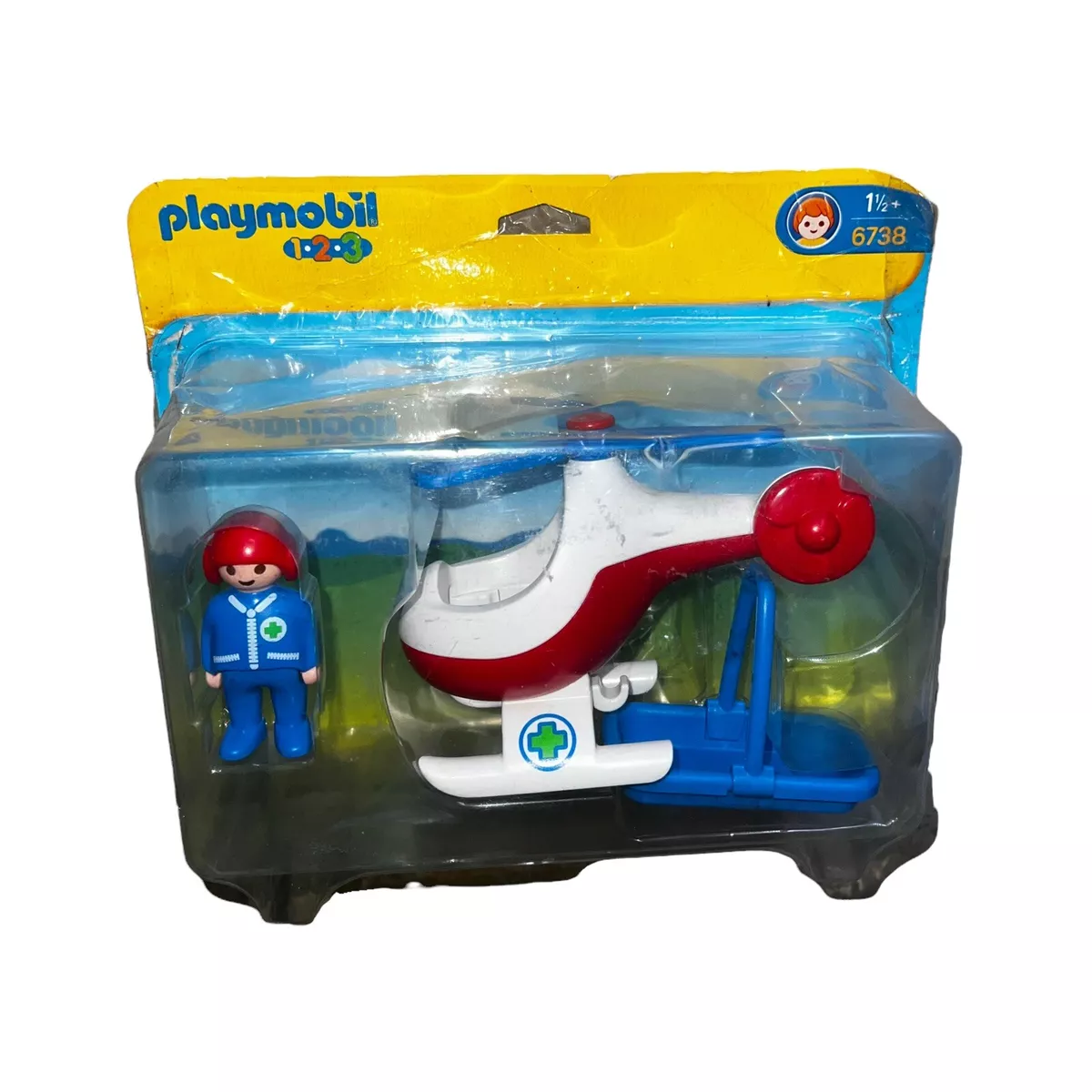 Playmobil 123 Rescue Helicopter and Medic Complete 6738 Vintage 2004