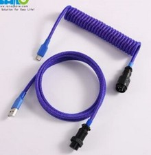 Mechanical Keyboard Aviator Cable Coiled Type-C USB Purple Blue