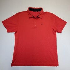 Travis Mathew Golf Polo Shirt Mens XL Red Short Sleeve Regular Fit Button Logo