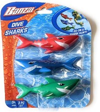 Banzai 3 pc Dive Sharks Pool Toys