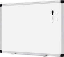 Magnetic Dry Erase Whiteboard, 24" X 18", Aluminum Frame, Silver/White, Presenta