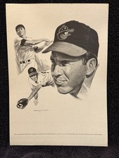 RARE 1960's Brooks Robinson George Loh 7.75 x 11 Print, Baltimore Orioles, NICE!