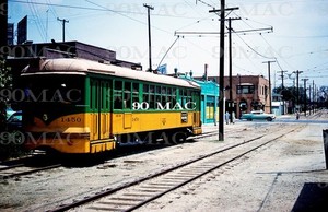 LAMTA-LATL. LAST "H" CAR TRIP #1450. 48th St. PRW (CA). Original Slide 1959. (A)