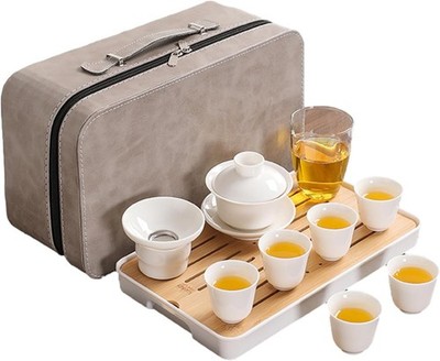 Gaiwan Tea Set Chinese Gongfu Tea Set Portable Asian Adult Travel Tea Set with
