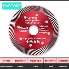 Lama per Sega Diamantata Turbo Da 105 Mm per Piastrelle in Porcellanato a Taglio