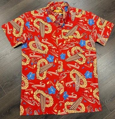 Retro Rifle Fear and Loathing Dr. Gonzo Red Floral Hawaiian S/S Shirt - Mens M