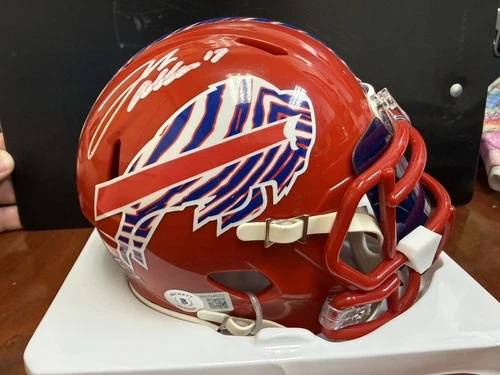 Josh Allen Buffalo Bills Custom Mini Helmet signed, Beckett COA