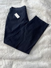 Lee At The Waist Pants Plain Front Womens 14 Navy Blue Stretch Relaxed Fit NWT
