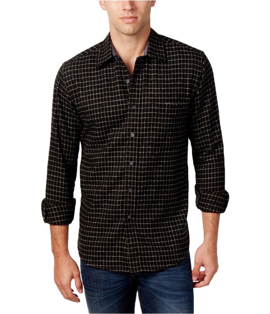 Camisa abotonada Club Room LS a cuadros para hombre