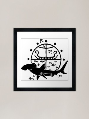 Hai Hammerkopf gerahmter Kunstdruck gerahmt Wandbild Poster Leinwanddruck Bild