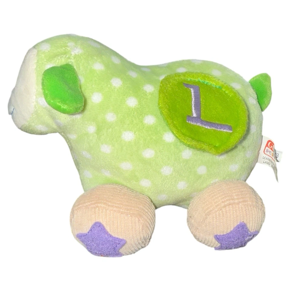 Gund Kids Learn With Me Lamb 绿色圆点星星 20304 6 英寸 — 第 2/4 张图片