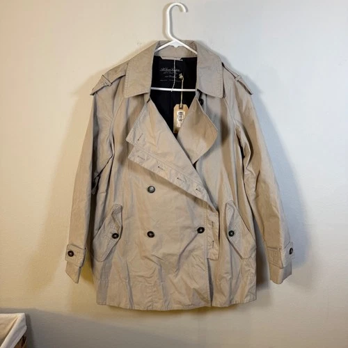 AllSaints Sherlock Trench Coat Stone Beige Double Breasted Womens US 10 - product listing photo